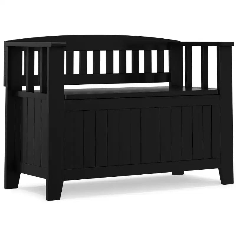 Normandy 36 inch Wide Solid Wood Transitional Small Entryway Storage Bench