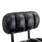 Set di 2 sgabelli da bar regolabili in altezza con rivestimento in pelle PU e base cromata, con poggiapiedi per isola cucina