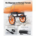 Carrello per kayak, capacità di carico 150 kg, carrello per canoa con ruote in gomma piena da 15 pollici e cavalletto, si monta e smonta in pochi secondi, nero+arancione